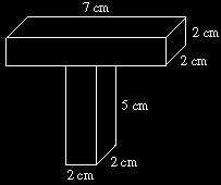 Volume Formulas: Rectangular Prism V = l * w * h Cylinder: V = π r 2 h 89. Find the volume of the T bar. A. 20 cm 3 B. 28 cm 3 C. 48 cm 3 D. 56 cm 3 90.