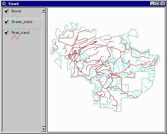 Example 5: How can watershed analysis data be generated within a GIS? "What are the road and stream densities (mi / sq. mi) for the forest area?