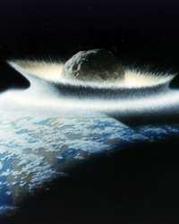 The extinction of the dinosaurs A 10km asteroid hit the Earth 65 million years ago.