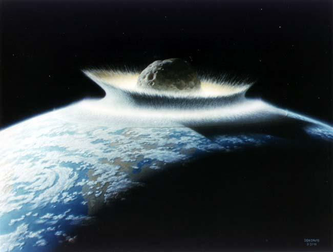 element that is much more common in asteroids or comets than in Earth's crustal rocks This later was deposited 65