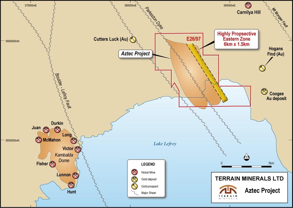 AZTEC DOME PROJECT- KAMBALDA, WESTERN AUSTRALIA FIGURE 1: REGIONAL PROSPECTIVITY OVERVIEW: Aztec Dome Project is highly prospective for hosting nickel and gold mineralisation in a variety of