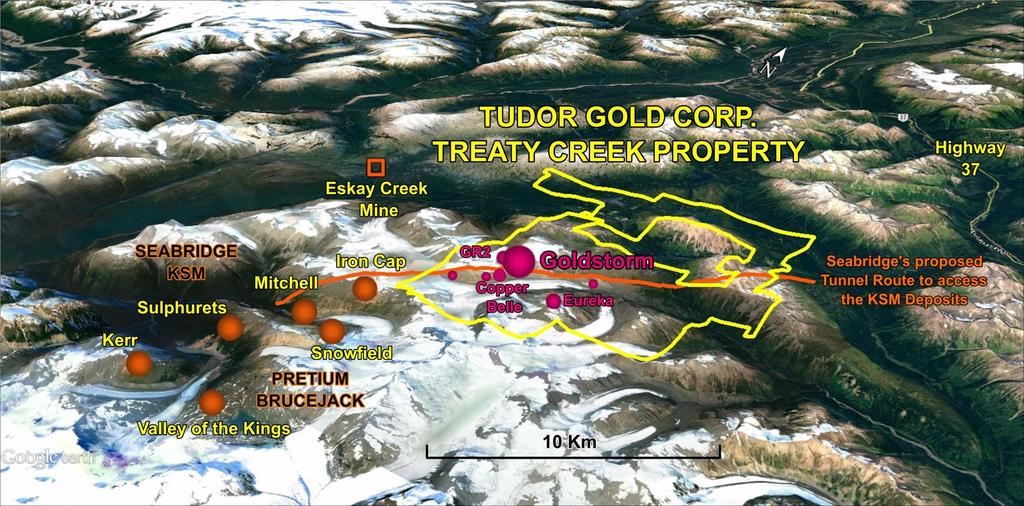 Access to Mineral Deposits Seabridge s proposed 23 km tunnel route to connect their