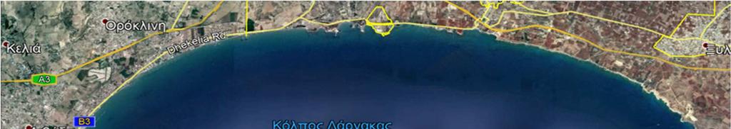 Pilot sites in Cyprus 1. Name and location of pilot sites The selected pilot sites are the northeast coastline of the Larnaca Bay, particularly the Oroklini one and the coastline in Zygi.