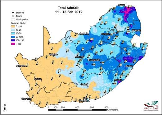 Numerous agricultural sectors in South Africa, including maize and livestock production, remained under pressure during these generally dry months, which also turned out to be exceptionally warm.