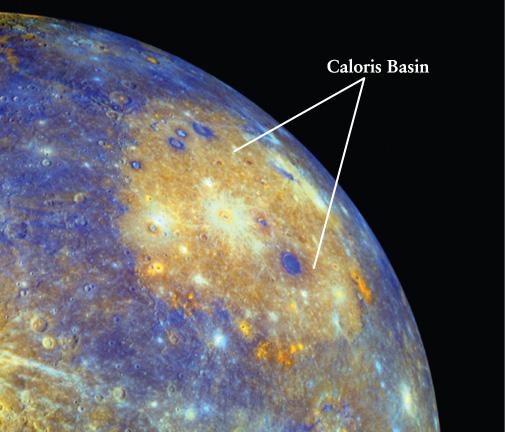 Caloris Basin from large impact, about 3.