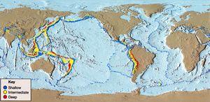 Plate Boundaries Defined by earthquake data.