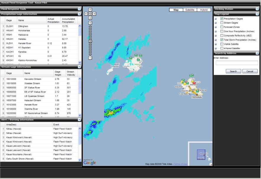 Hawaii Flood Response Tool Standardized data, resolutions, and formats Integrated real-time flood data and information with local GIS