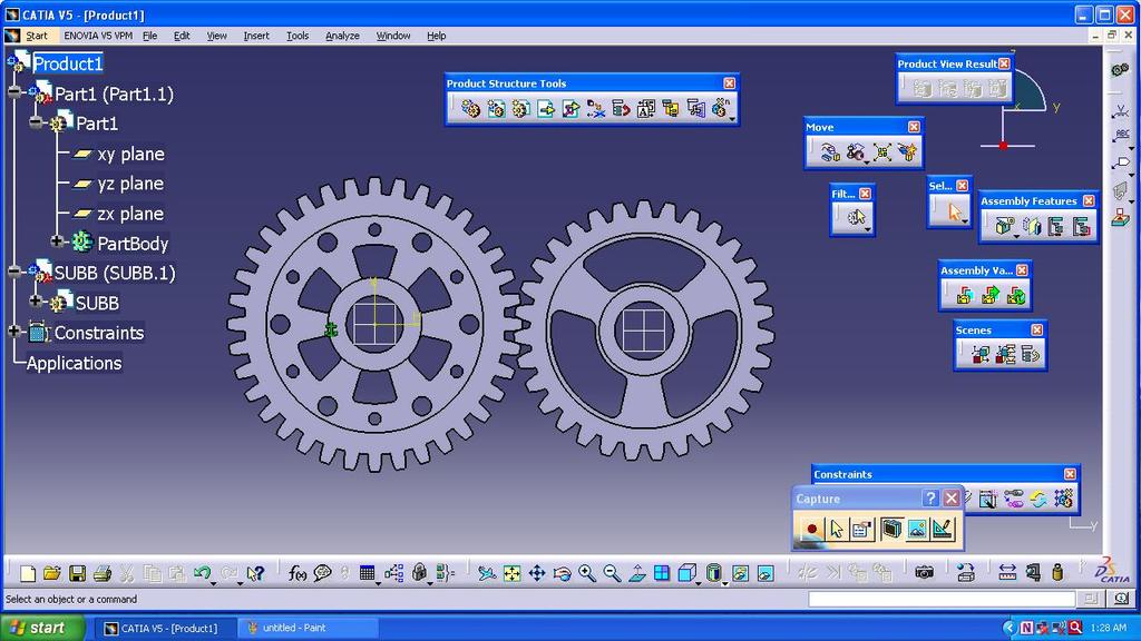 dimensional parameters. A. Material IEN9 Fig 1 Previous Design of Gear and Pinion using CATIA as design software Table 1: Chemical Composition of EN9 material C Si Mn S P 0.50 0.60 % 0.10 0.40 % 0.