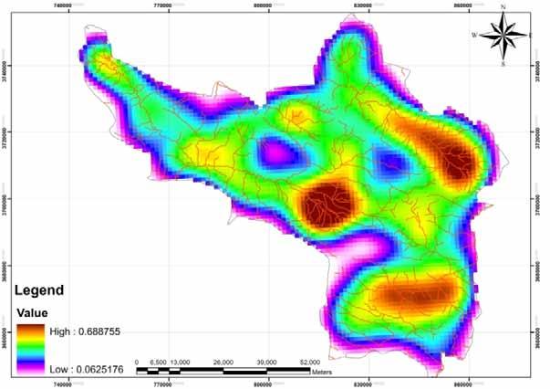 Fig. Density river map of the study area 4.