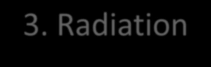 Radiation sends its heat in WAVES at the speed of light. No particles needed. 3.