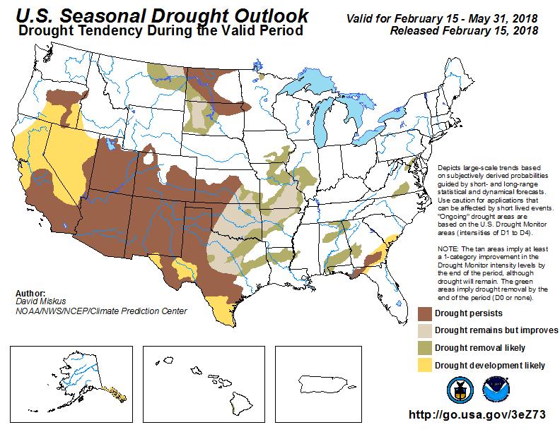 Status of Drought: February 2018 The US Drought