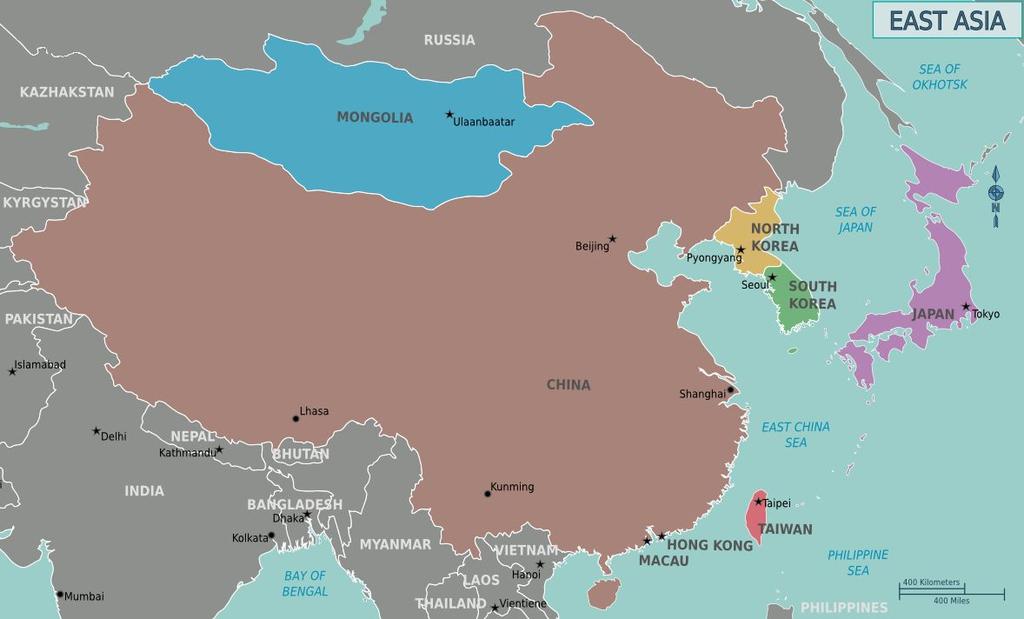East Asia Mongolia, China,