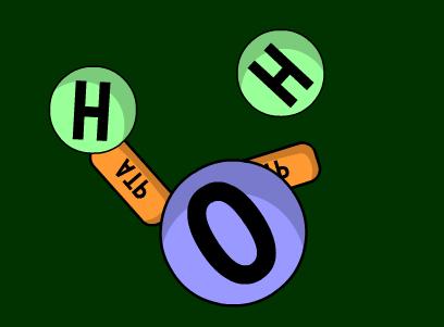 Water (H O) molecules are split into 2 hydrogen and oxygen atoms (Catabolic).