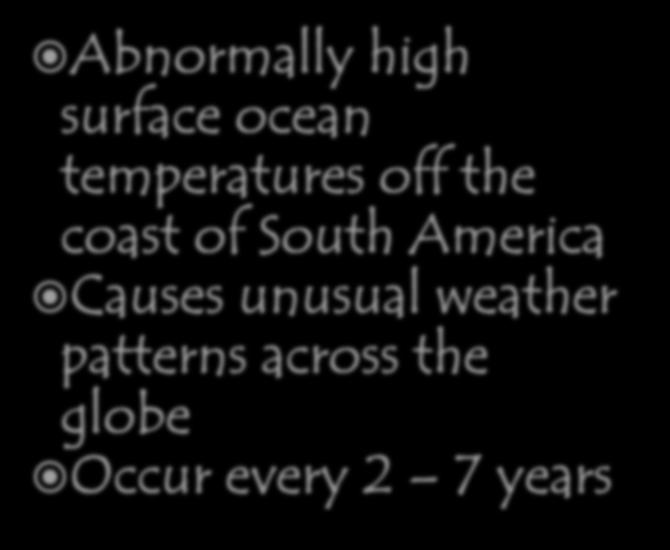 Abnormally high surface ocean