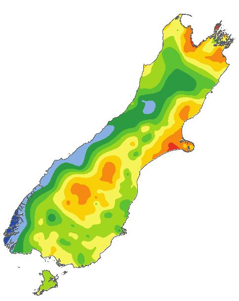 Parts of Nelson, Marlborough, Canterbury (Christchurch, coastal Hurunui, Waitaki, and Mackenzie districts), and Otago (Queenstown Lakes) have very dry soil moisture levels.