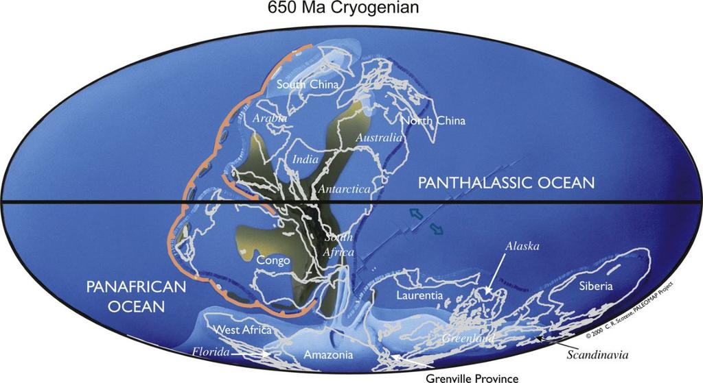 Cryogenian period (850 635 Mya) and Snowball Earth Cryogenian continents which