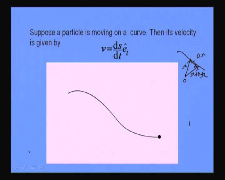 in many situations, one may not know the explicit expressions for x, y and z as a function of time. Instead, it may be known that the particle is moving on a curve.