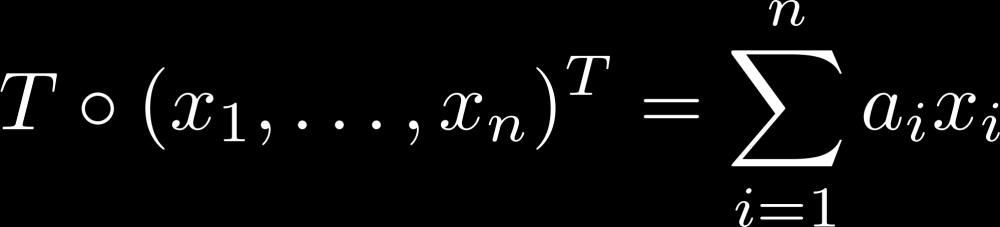 Tensor Let be the rank r=1
