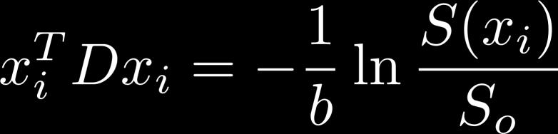 (one per measurement i): D = symmetric 3x3 matrix six free variables