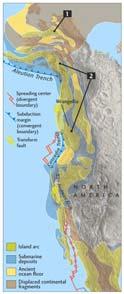 Suspect Terranes of Western North America Multiple accretions of older island arcs, oceanic plateaus, oceanic crust, and marine sedimentary rocks. Fig. 10.
