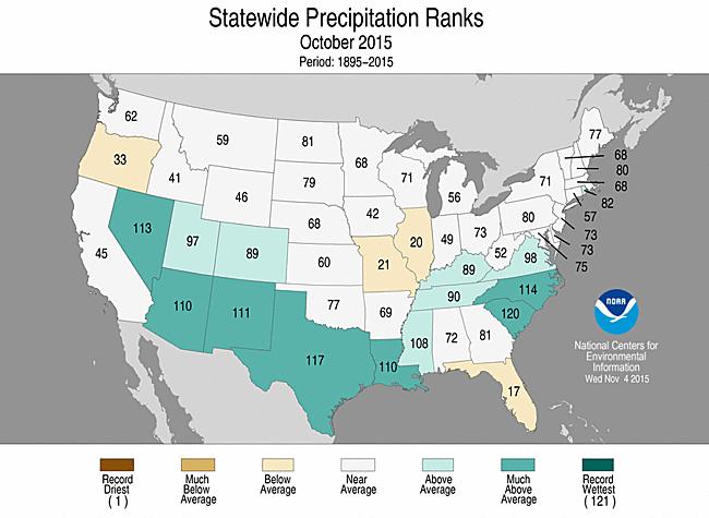 October Precipitation Recap Most active across southern US subtropical jet the