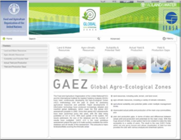 GLOBAL AGRO-ECOLOGICAL ZONES (GAEZ) GAEZ is a methodology for assessing