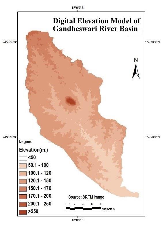 Figure No.5 Digital Elevation Map (DEM) of Gandheswari River Basin 6.