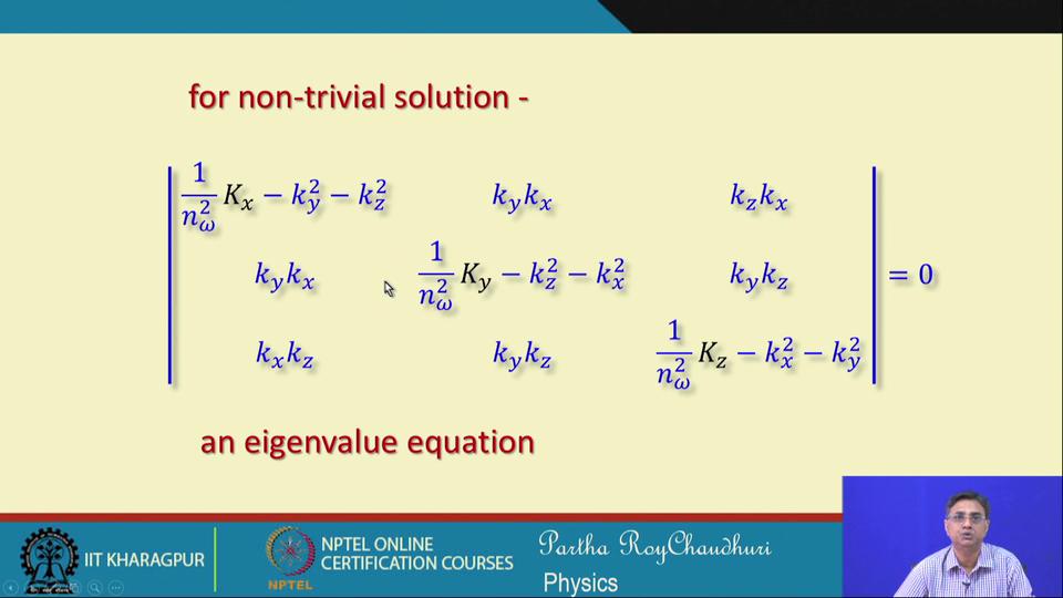 (Refer Slide Time: 22:16) So, this is an eigenvalue equation which will give you the values of n omega.