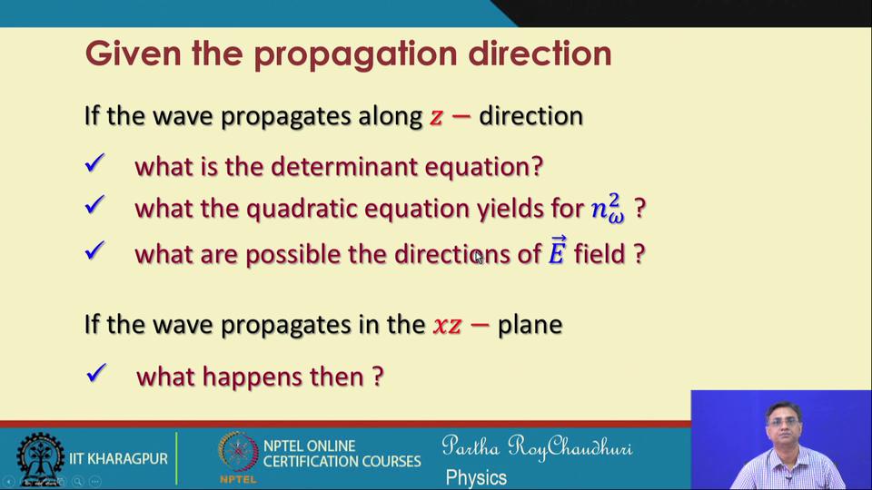 direction of propagation of the electromagnetic waves.