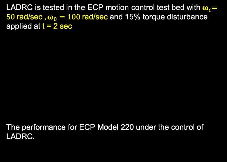 Application 1: Motion Control Output Tracking error Control signal 1.5 LADRC performance 1 0.
