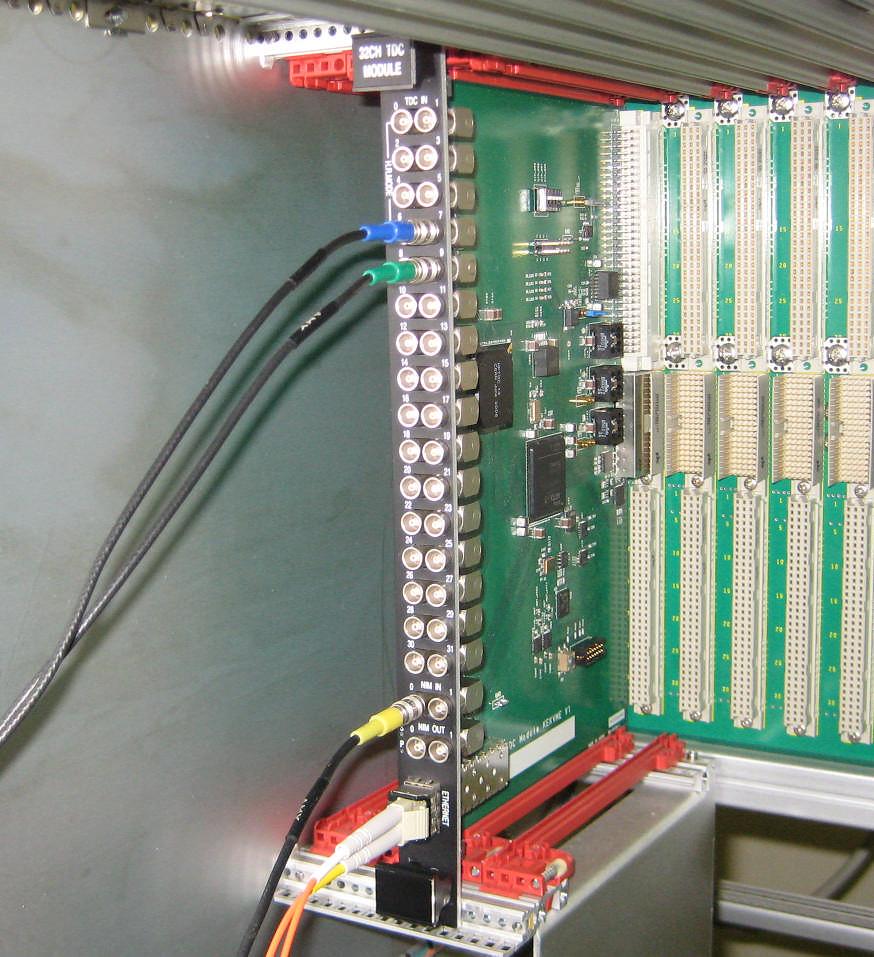 VMETDC module for precise timing measurement A VME module (6U) A HP-TDC chip Ethernet