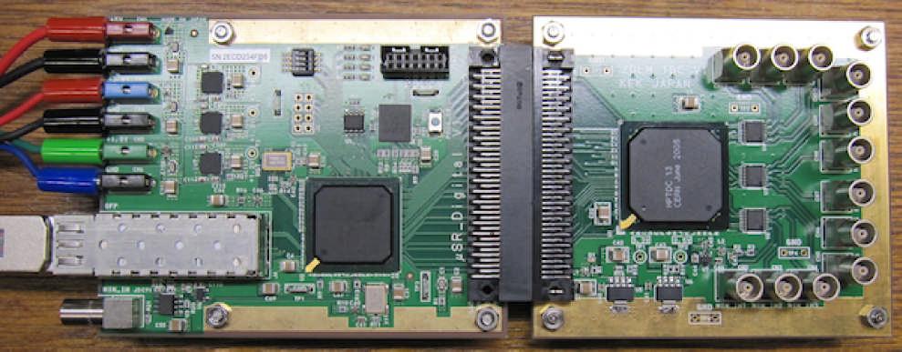TDC Module for precise timing measurement SFP optical module 20cm 9cm Communicate with 1Gbps FPGA board FPGA PC SiTCP +