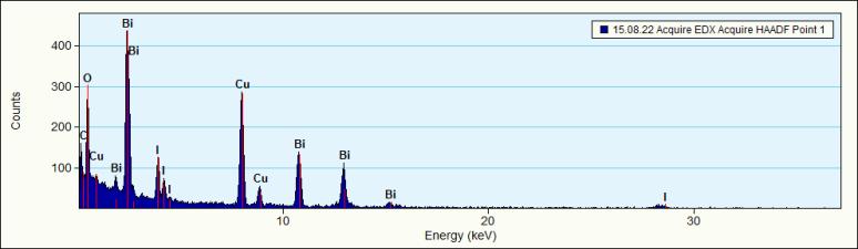 Fig. S5 The EDX line spectra and the EDX point