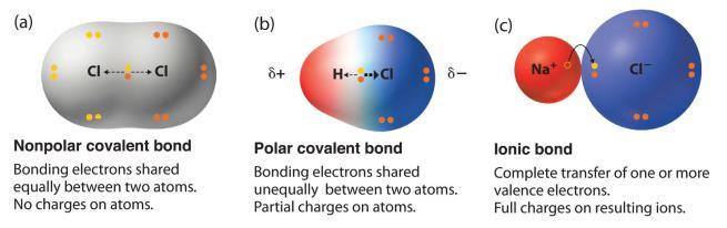 The positive pole is centered on the less electronegative atom.