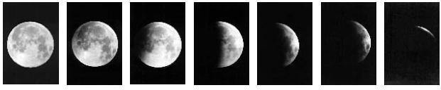 38. The photographs below show the surface of the Moon as seen from Earth over an 80-minute period during a single night. Which motion is responsible for this changing appearance of the Moon?