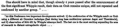 Gamma-ray astronomy status in 1992 Gamma-ray emission of the Crab Nebula had already been
