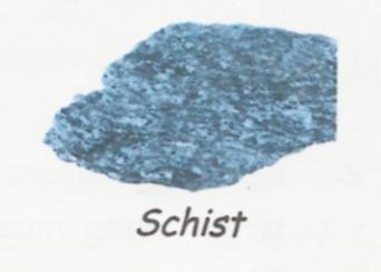 Metamorphic rocks are very solid, shiny, and usually hard. Examples: Questions: Fill in the blanks. 1.