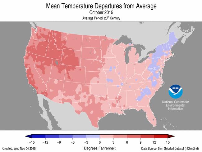 Much of the country had warmer than average minimum temperatures, with the largest departures from average across the West.
