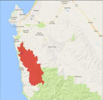 Situation Fire began July 22, 2016, on Federal & State/private land Threatened communities in the Carmel Highlands (pop.