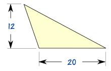 Perimeter ) rectangle A = LW = P = L + W = ) triangle A = ½ bh = ) circle A