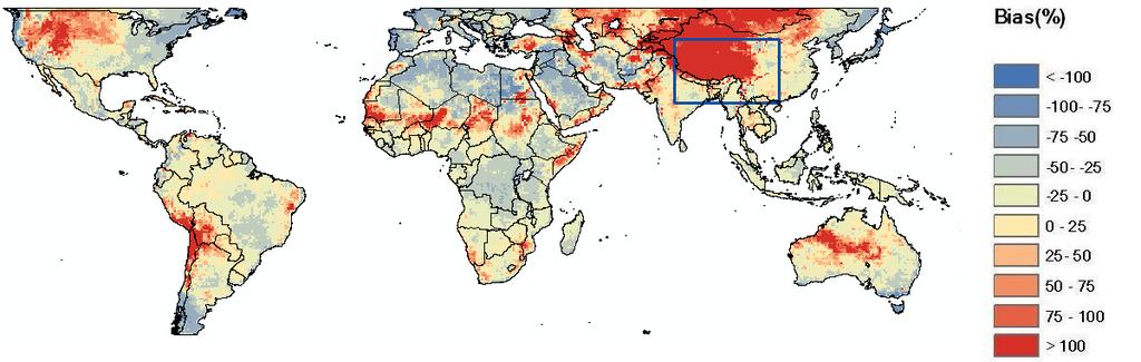 全球降水及总水量平衡闭合 : 青藏高原是难点 降水通量, 陆表储水量 ( 土壤水 )