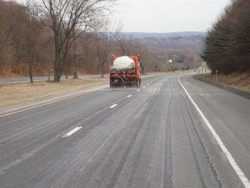 Pre-Treating/Anti-Icing Proactive strategy maintains a sufficient quantity of ice control chemicals on the pavement surface before