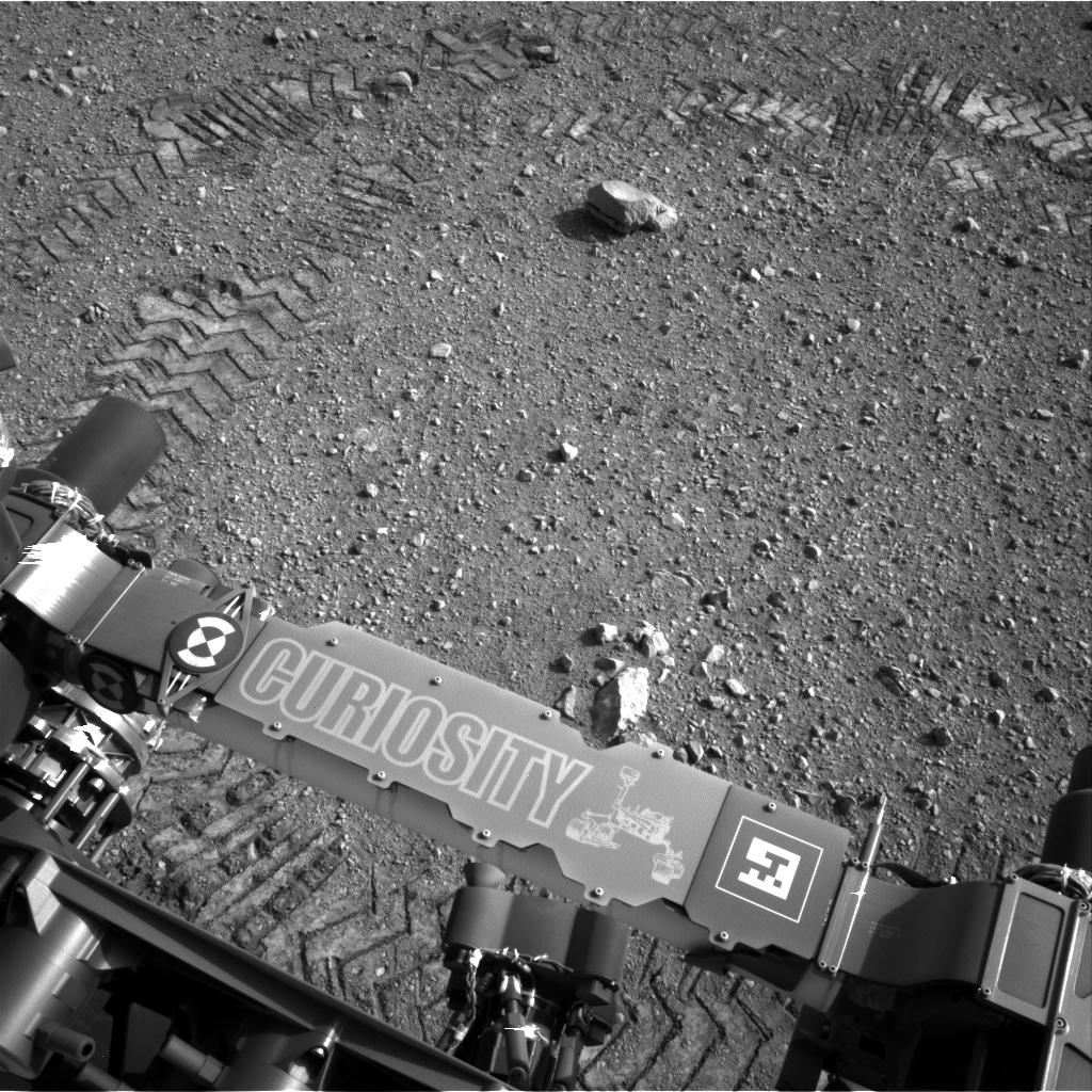 This image shows a close-up of track marks from the first test drive of NASA's Curiosity rover.