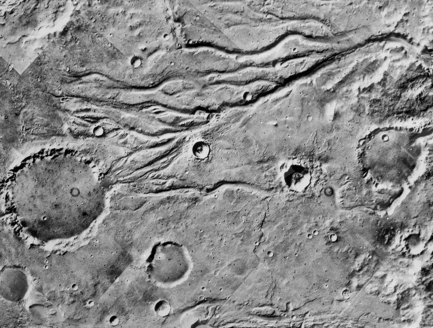 This photo, taken by NASA's Viking Orbiter in 1976 shows an area of Mars where ancient rivers once flowed many billions of years ago.