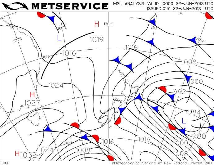 Meteorological Society of New Zealand Newsletter #134 Sep 2013 - Page 17 14th/15th July - Another southerly storm This very cold southerly outbreak was less severe than the one in June, but the winds