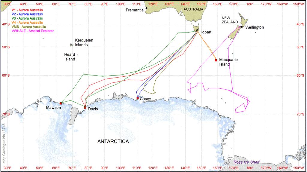 Voyages from 2012 13 season Similar tracks expected for 2017 18 Will be best set of data on