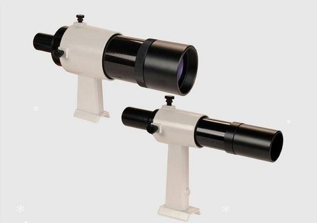 A red dot finder is fitted to many First (beginners) telescopes. These are good for finding bright objects such as the Moon and the brighter planets.