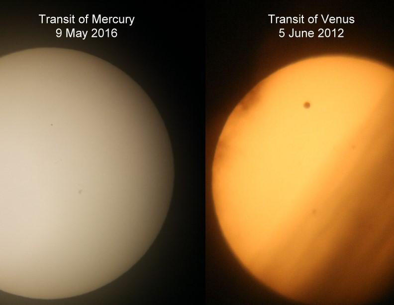 Mercury Transit Image Collage 2016! Photos by ACA member Jason Shinn For kicks I compared images I took of the 2012 Venus transit to images I took of the 2016 Mercury transit.