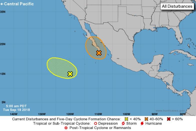 that any development should be slow to occur Likely to become a tropical depression by Wednesday Formation chance through 48 hours: Medium (40%) Formation chance through 5 days: Medium (40%) 48 hour