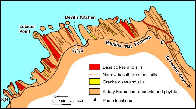 From Hussey, 2000 Bedrock Geology About 440 million years ago, at the beginning of the Silurian Period, Ogunquit was situated in an ocean basin far to the east of ancient North America and close to a